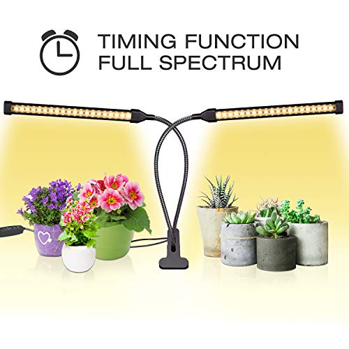 Sondiko Grow Light, Auto ON & Off Every Day Full Spectrum Sunlike Grow Lamp with 3/9/12H Timer, Adjustable Gooseneck 10 Dimmable Levels&3 Switch Modes for Indoor Plants