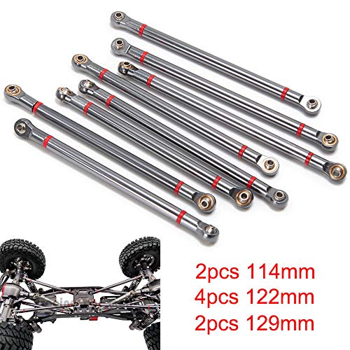 8PCS Alloy Upper & Lower Rod Link Linkage for 1/10 RC Axial SCX10 313mm Wheelbase