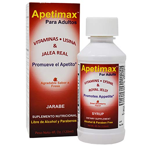 Apetimax Vitamins Lysine Royal Jelly Promotes Appetite Syrup for Adults 4 oz
