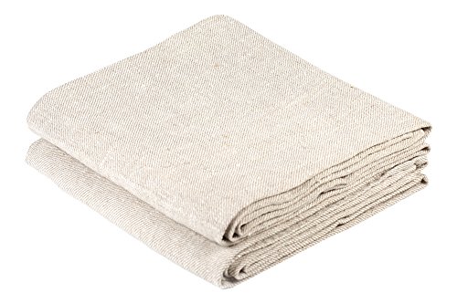 BLESS LINEN Natural Huckaback Pure Linen Hand Kitchen Towel, 16 x 30 Inches, Set of 2