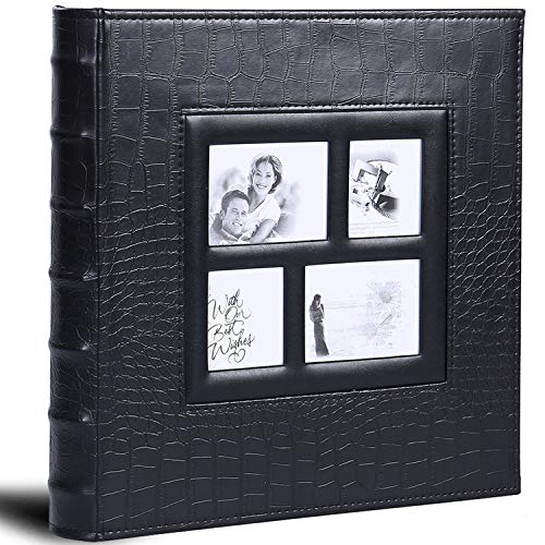 Vienrose Photo Album for 600 4x6 Photos Leather Cover Extra Large Capacity for Family Wedding Anniversary Baby Vacation (Black)