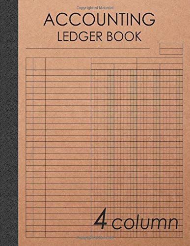 Accounting Ledger Book 4 Column: 120 pages , 8.5 x 11 inches ( large size ) , Brown craft paper style cover : Simple / General Accounting Ledger Book for Bookkeeping (Account Ledger Blank Book)