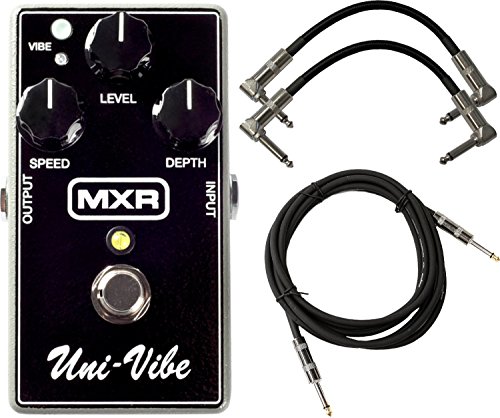 MXR M68 Uni-Vibe Chorus Vibrato Effect Pedal Bundle for Electric Guitar with 2 Patch Cable and 1 Instrument Cable