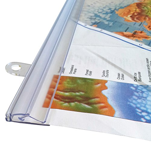 goKelvin 48 Inch Hanging Rails for Posters, Signs, and Maps (Clear)