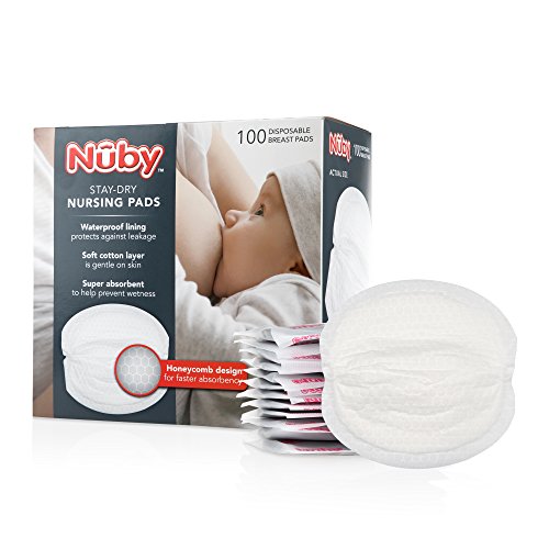 Nuby Stay-Dry Disposable 100 Piece Breast Pads, Honeycomb, Standard