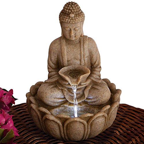 Bits and Pieces - Indoor Buddha Fountain - Zen Tabletop Water Fountain