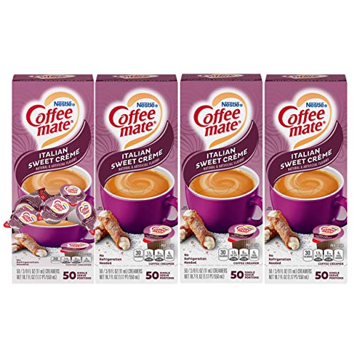 Nestle Coffee mate Coffee Creamer, Italian Sweet Creme, Liquid Creamer Singles, Box of 50 Singles (Pack of 4)