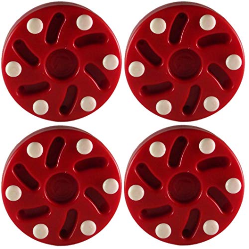 TronX S10 Inline Roller Official Hockey Pucks 4 Pack (Red)
