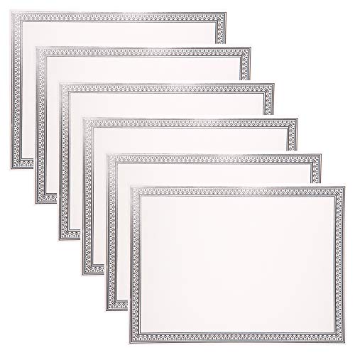 Certificate Paper 8.5 x 11 Inches, 50-Pack Diploma Paper, Letter Size, Blank, Silver Foil Borders