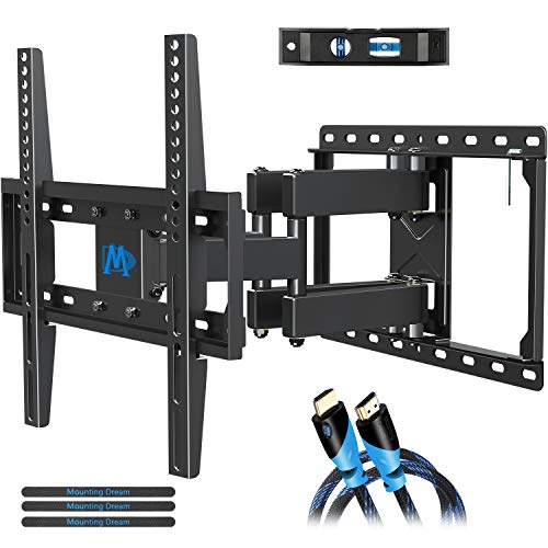Mounting Dream UL Listed TV Mount TV Wall Mount with Swivel and Tilt for Most 32-55 Inch TV, Full Motion TV Mount with Articulating Dual Arms, Max VESA 400x400mm, 99 lbs. Loading, 16 inch Studs MD2380