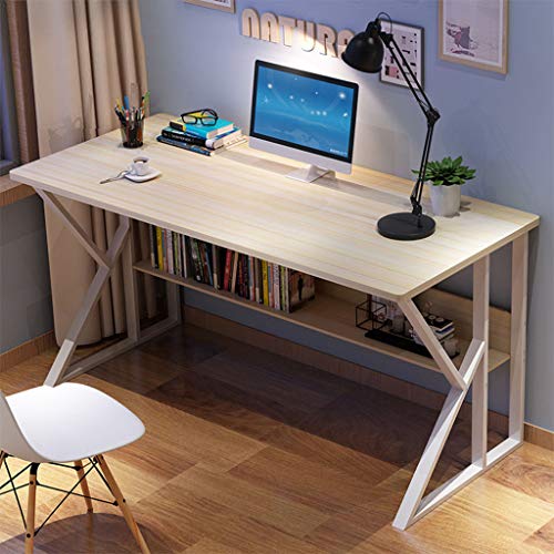 US Fast Shipment Modern Computer Desk,Economic Student Study Writing Desktop Desk with Thick Steel Pipe,Laptop Table Workstation Desks for Home Office Bedroom