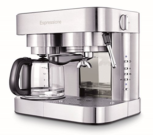 Espressione Stainless Steel Machine Espresso and Coffee Maker, 1.5 L