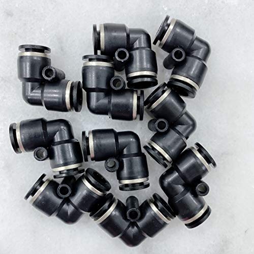 MacCan Pneumatic PUL1/4 Union Elbow 1/4' x 1/4' Tube OD Push to Connect Fittings (Pack of 10)