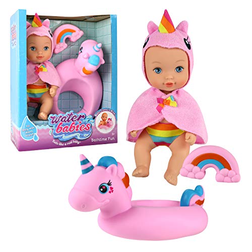 Waterbabies Doll Bathtime Fun, Unicorn, Water Filled Baby Doll, Multi-Color