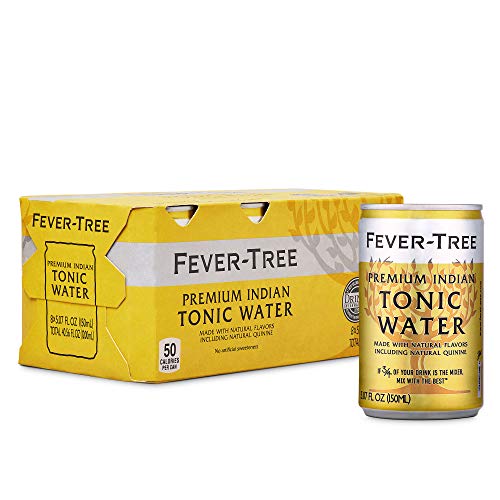 Fever-Tree Premium Indian Tonic Water Cans, No Artificial Sweeteners, Flavorings & Preservatives, 5.07 Fl Oz (Pack of 24)