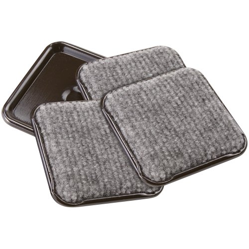 SoftTouch 4292395N Hard Surfaces (4 Piece), 1-3/4' Carpet Bottom Furniture Caster Cups Square to Protect Hardwood Floors, 1-3/4 Inch, Brown/Gray