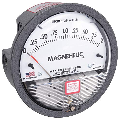 Dwyer 2002 Magnehelic Differential Pressure Gauge, Type, 0 to 2' WC