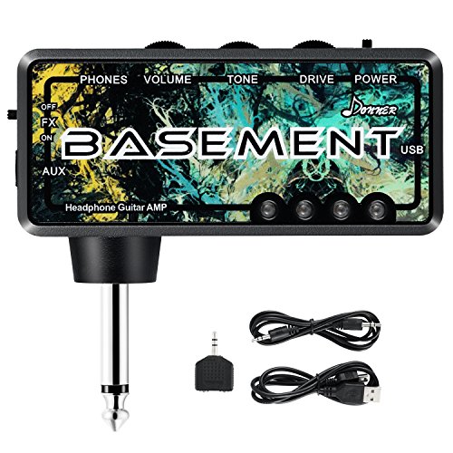 Donner Bass Guitar Headphone Amp Basement Pocket FX WAH Rechargeable Mini Practice Amplifier