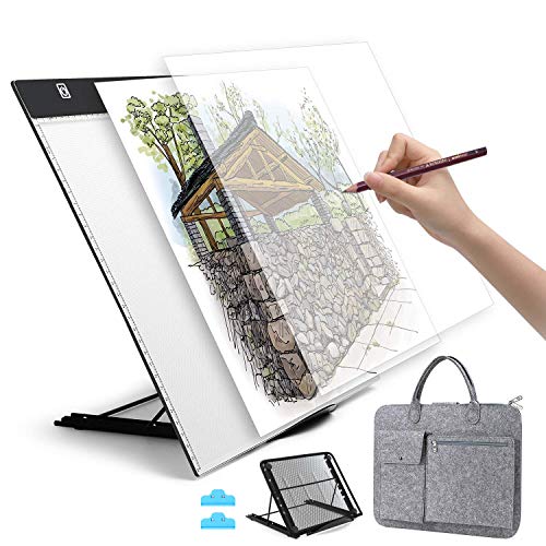 A3 LED Light Pad, HOHOTIME Dimmable LED Tracing Light Box with Carry Bag, USB Cable, Stand, Light-Up Tracing Pad for Artists Drawing Sketching Animation and Diamond Painting