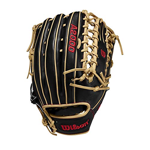 Wilson A2000 12.75-Inch SuperSkin Baseball Glove, Black/Blonde, Left (Right Hand Throw)