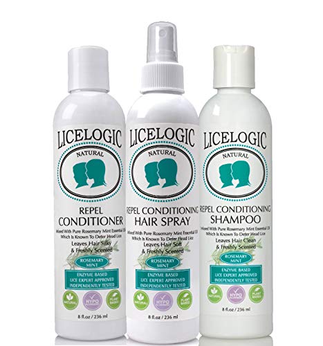 LiceLogic Lice Prevention Kit - 3 Piece Lice Kit Includes Repel Shampoo, Conditioner and Lice Repel Hair Spray, Non-Toxic and Natural Ingredients