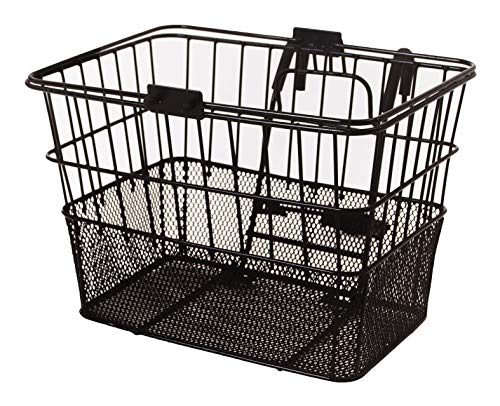 Retrospec Bicycles Detachable Steel Half-Mesh Apollo Bike Basket with Handles, Black