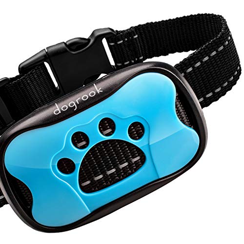 DogRook Rechargeable Dog Bark Collar - Humane, No Shock Barking Collar - w/2 Vibration & Beep Modes - Small, Medium, Large Dogs Breeds - No Harm Training - Automatic Action Without Remote - Adjustable
