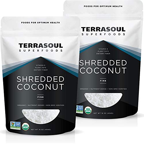 Terrasoul Superfoods Organic Coconut Flakes, 2 Lbs (2 Pack) - Finely Shredded | Macaroon Cut…