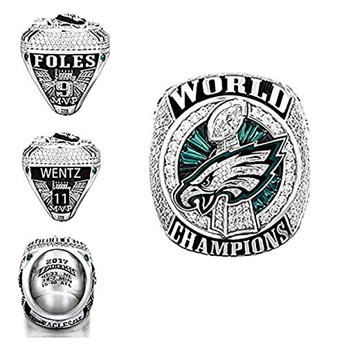 HASTTHOU New 2017-2018 Philadelphia Eagles Replica Championship Ring for Gift Fashion Gorgeous Collectible Jewelry (13, with Box)
