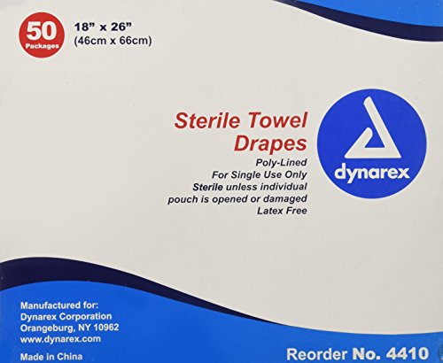 Dynarex Disposable Towel Drape Sterile - 18 X 26 inch -Sku DYN4410_BX50