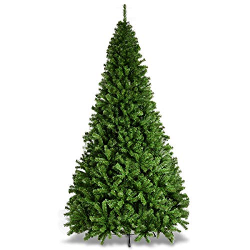 Goplus Christmas Tree Artificial Premium Hinged Spruce Full Tree with Solid Metal Stand (9 feet, Classic Series)