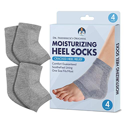 Dr. Frederick's Original Moisturizing Heel Socks for Cracked Heel Treatment - 2 Pairs - Stop Cracked Heels in Their Tracks!
