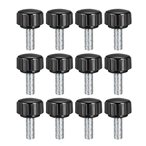 uxcell M5 x 15mm Male Thread Knurled Clamping Knobs Grip Thumb Screw on Type 12 Pcs