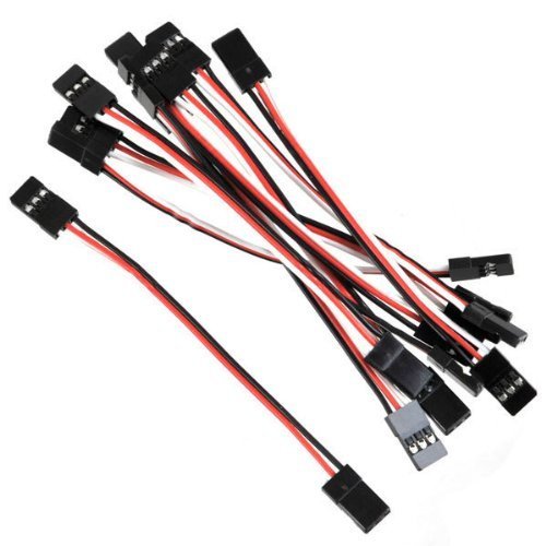 DIYmall 10pcs 10cm 3.93inch Male to Male JR Plug Servo Extension Lead Wire Cable 3Pin 100mm for RC Plane