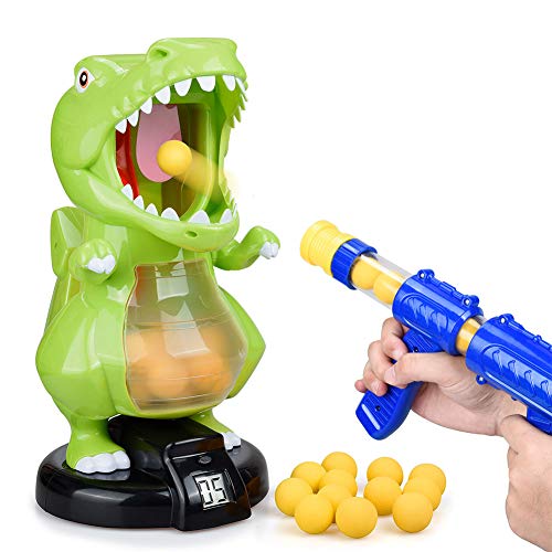 Dinosaur Toys Shooting Games for Kids Shooting Toys Target Practice with LCD Score Record and 24 Foam Balls,Air Balls Shooting Foam Ball Game for Boys Girls and Adult Ideal Gifts Toys for Boys & Girls