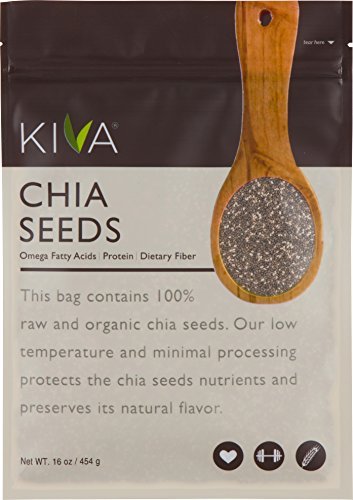 Kiva Organic Chia Seeds - PREMIUM GRADE - Raw, Non-GMO and Vegan (1 Pound Bag)