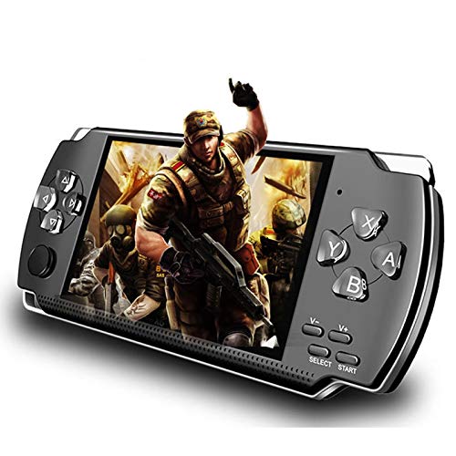 LKTINA 8GB 4.3’’ 1000 LCD Screen Handheld Portable Game Console, Media Player with Camera Built in 1200+Real Video Games, for gba/gbc/SFC/fc/SMD Games, Best Gift for Kids and Adults -Black