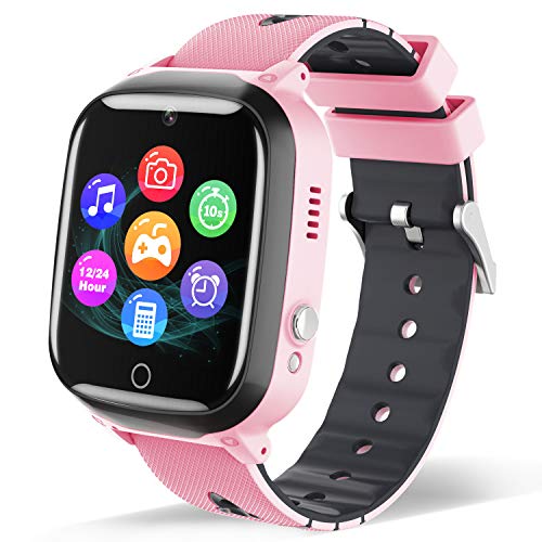 Smart Watch for Kids - Children Smartwatch Boys Girls with 7 Intelligent Games Music MP3 Player HD Selfie Camera Calculator Alarm Timer 12/24 Hours for 4-12 Years Old Students (Pink)