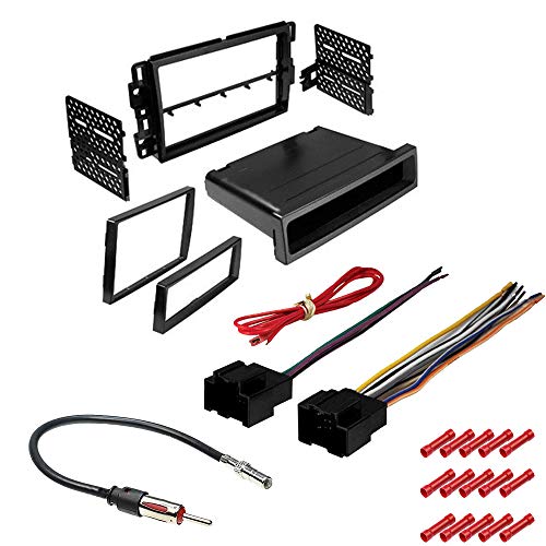 CACHÉ KIT797 Bundle with Car Stereo Installation Kit for 2007 – 2013 Chevy Silverado – in Dash Mounting Kit, Harness and Antenna for Double or Single Din Radio Receivers (4 Item)