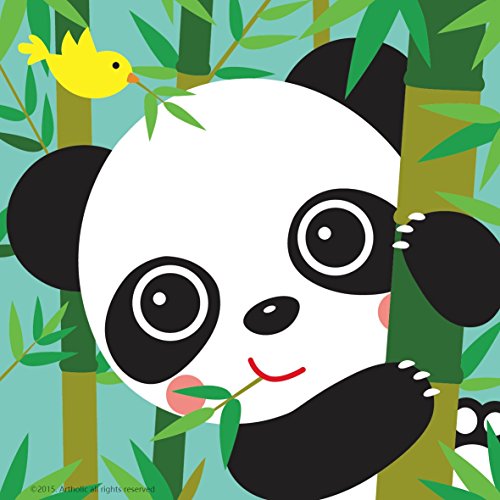 Diy oil painting, paint by number kits for kids - Baby Panda 8'x8' (Framed Canvas)