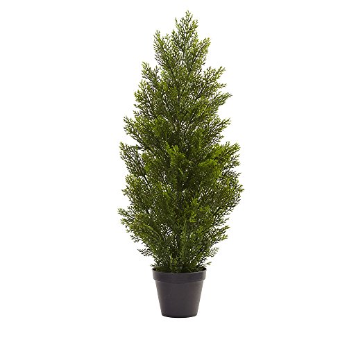 Nearly Natural 3’ Mini (Indoor/Outdoor) Cedar Pine Tree, 3', Green