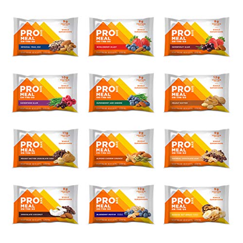 PROBAR - Meal Bar, Variety Pack, Non-GMO, Gluten-Free, Healthy, Plant-Based Whole Food Ingredients, Natural Energy (12 Count)