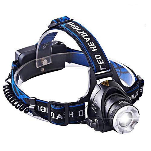 1800 Lumens CREE LED Headlamp Super Bright Waterproof Zoomable 3 Modes with Rechargeable Batteries Hands-free Headlight Torch Flashlight for Biking Camping Hunting Fishing