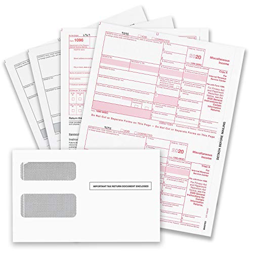 1099 MISC Forms for 2020, 4-Part Tax Forms, Vendor Kit of 25 Laser Forms and 25 Self-Seal Envelopes, Forms Designed for QuickBooks and Other Accounting Software