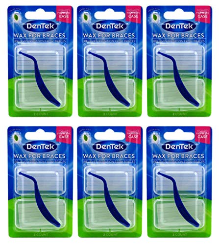 DenTek Wax For Braces Fresh Mint Twin Pack, 1 ea (Pack of 6)