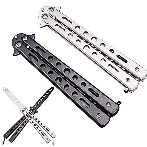 Fecedy 2pcs Butterfly Knife Trainning Practice Comb Unsharpened Blade for Practicing flipping tricks