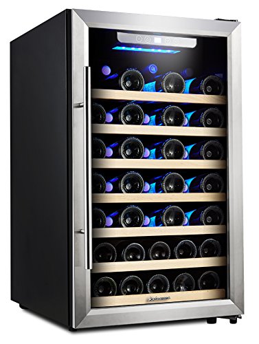 Kalamera 4.2 Cu.ft 50 Bottle Compressor Wine Refrigerator Single Zone with Touch Control, Stainless Steel Door and Handle (KRC-52SZF)