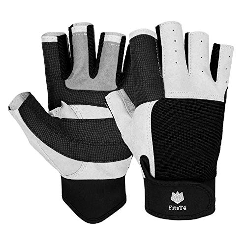 FitsT4 Sailing Gloves 3/4 Finger and Grip Great for Sailing, Yachting, Paddling, Kayaking, Fishing, Dinghying Water Sports for Men and Women Black M