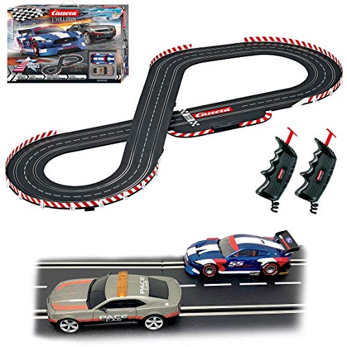 Carrera Evolution 20025236 Break Away Analog Electric 1:32 Scale Slot Car Racing Track Set - Includes Two 1:32 Scale Cars & Two Dual-Speed Controllers Ages 8+