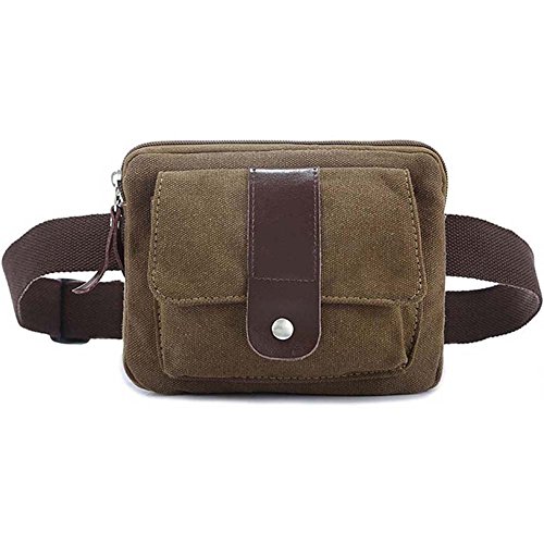 Fenarzo Unisex Fanny Pack Travel Waist Bag Hip Purse (B-Brown)